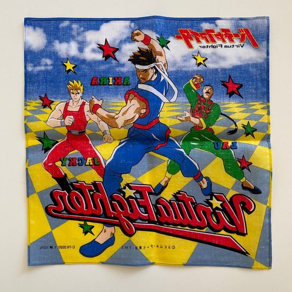 vintage 90s virtua fighter sega video game handkerchief new old stock - Picture 8 of 8